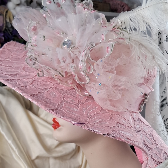 ROSE LACE SONATA DERBY HAT OOAK main image 4